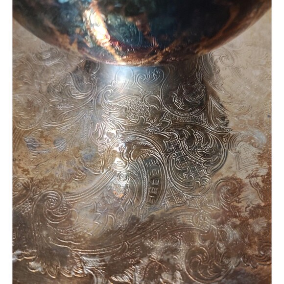 Oneida Georgian Scroll Chip and Dip Server 12.5in Silverplate Tray Made USA - Picture 6 of 16